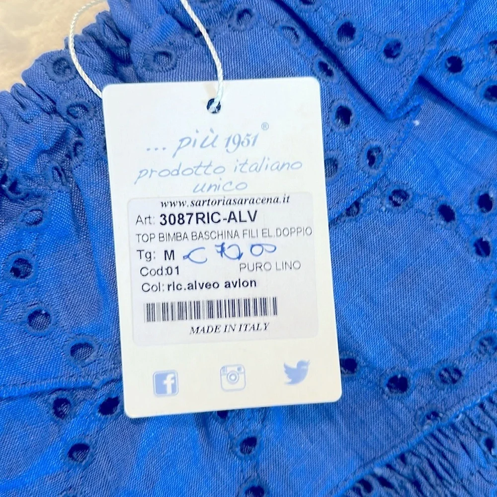 Blue Off-Shoulder Ruffle Top - Picture 3 of 4